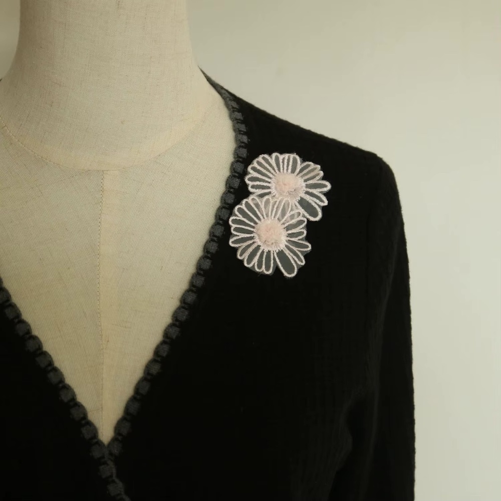 1-2pcs DIY flower lace Patches for clothing Embroidery flowerers patches